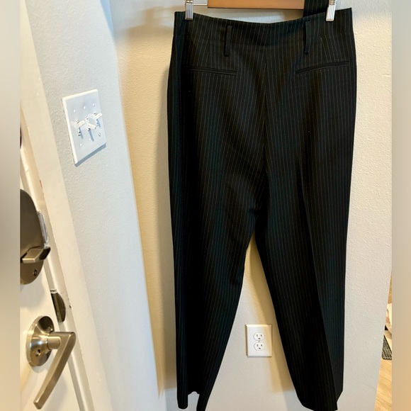 Antonio Melani Black Pinstripe Pants with Tie Belt - Size 12 - Picture 3 of 5